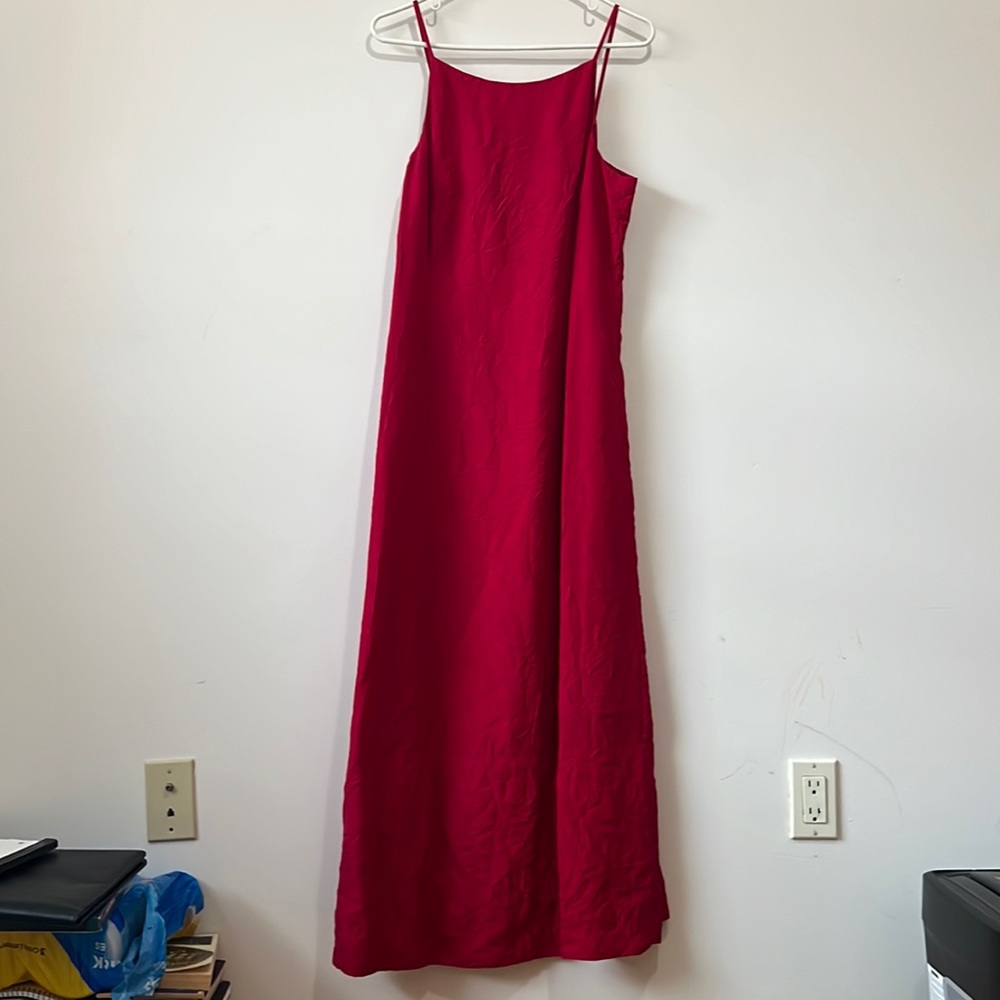 INC International Concepts 100% silk maxi dress - red - size 10